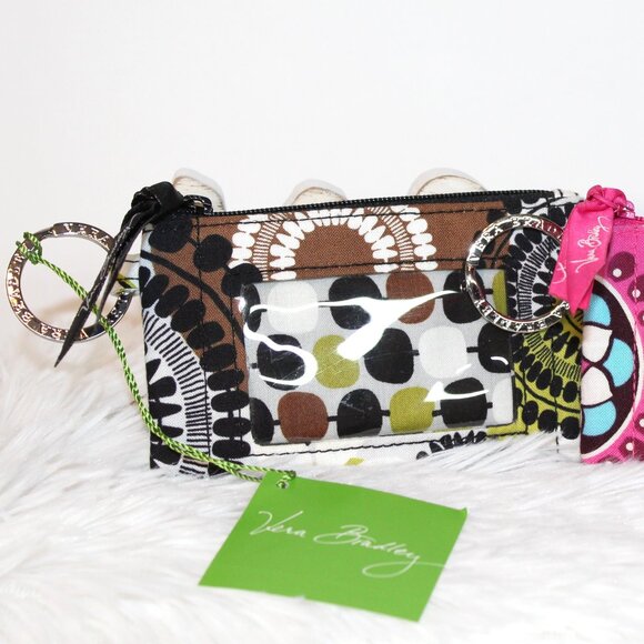 Vera Bradley Zip ID Case Bundle of 2/Cocoa Moss (New), Cupcake (Preowned) - Picture 3 of 16